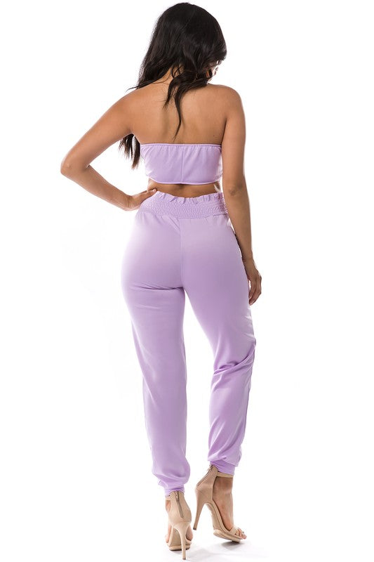 2PC SET CROP TOP WITH PANT