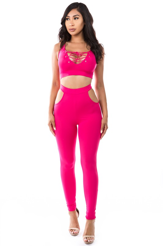 2PC SET CROP TOP WITH PANT