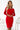 Numoco 209-12 Dress with a wide tied belt - Red-3