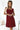 Numoco 241-3 STELLA cotton dress with a diamond neckline - burgundy with polka dots-3