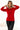 Numoco 262-2 Comfortable warm sweatshirt with hood and pockets - red-3