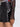 Hallie Women's Real Leather High Waisted Shorts Black-1
