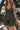 Ribbed Romper - Moss Green Spaghetti Straps Cinched Waist-2