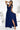 Numoco 405-5 ELENA Long dress with a neckline and ties on the shoulders - navy blue with glitter-0