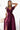 Numoco 411-10 CRYSTAL satin long dress with a neckline - Burgundy color-3