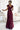 Numoco 411-10 CRYSTAL satin long dress with a neckline - Burgundy color-2