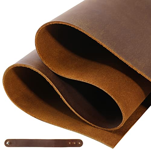 12''X24'' Genuine Leather Leather (2mm) Thick Cowhide Leather Pieces Square, Dark Brown-0