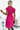 Numoco Basic 424-2 Chiffon pleated dress with a neckline and frills - pink barbie color-2