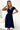 Numoco 425-8 MATILDE Dress with a neckline and short sleeves - navy blue with glitter-0