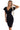 Numoco 479-9 NINA elegant dress with envelope neckline, sleeve and belt - black-0