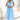 Numoco Basic 543-2 Pleated midi dress with a neckline and delicate ruffles - light blue-0