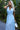 Numoco Basic 546-2 Pleated dress with a wide belt and neckline - light blue-1