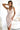 Numoco 555-1 Elegant midi dress with a neckline and a leg slit - beige-0