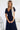 Numoco Basic 562-1 NASTIA Long dress with neckline and short sleeves - navy blue-1