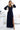 Numoco 572-1 NELA shiny long gown with neckline and long sleeves - navy blue-0