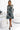 Numoco 576-1 A-line sweater dress with a belt - olive with a black and beige pattern-2