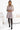 Numoco 579-1 Classic trapeze dress with black belt - beige-1