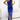 Numoco Basic 580-3 AURORA long satin one shoulder dress with roses - blue color-0