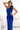 Numoco Basic 580-3 AURORA long satin one shoulder dress with roses - blue color-1
