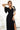 Numoco 581-1 JENNIFER shiny long dress with sleeves and neckline - black with glitter-1
