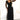 Numoco Basic 664-3 Long Maxi Dress with Tulle Sleeves and Wrap Neckline - Black-0