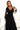 Numoco Basic 664-3 Long Maxi Dress with Tulle Sleeves and Wrap Neckline - Black-1