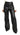 Layla Women's Real Leather Wide Leg Pants Black-0