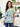 Printed Round Neck Puff Sleeve Blouse - Street Rider Apparel