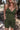 Ribbed Romper - Moss Green Spaghetti Straps Cinched Waist-0