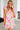 Pink Abstract Dress - Floral Ruffle Trim Flutter Sleeve Buttoned-3