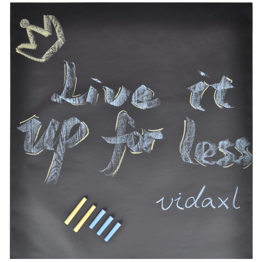 vidaXL Wall Sticker Blackboard Self Adhesive Chalkboard 2 Rolls with Chalks-0