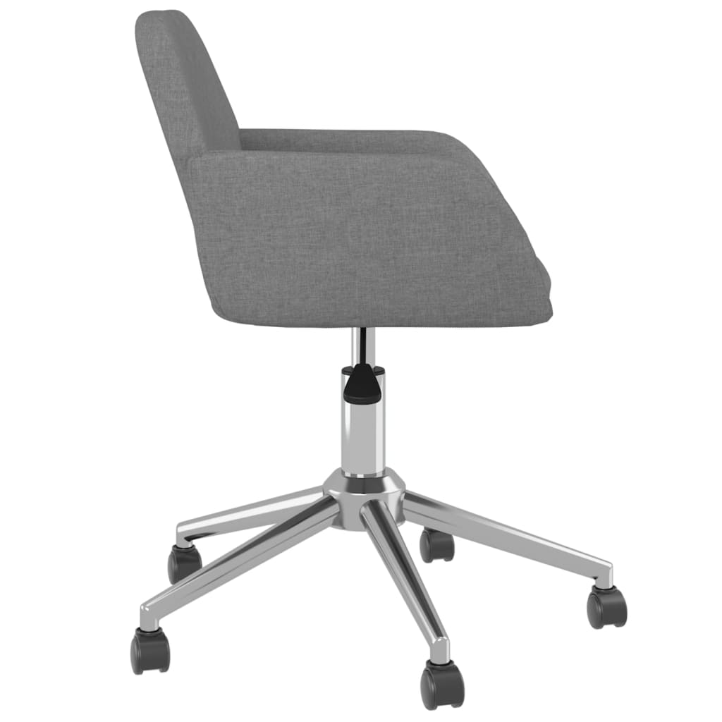 vidaXL Swivel Office Chair Home Office Desk Chair with Wheels and Arms Fabric-1