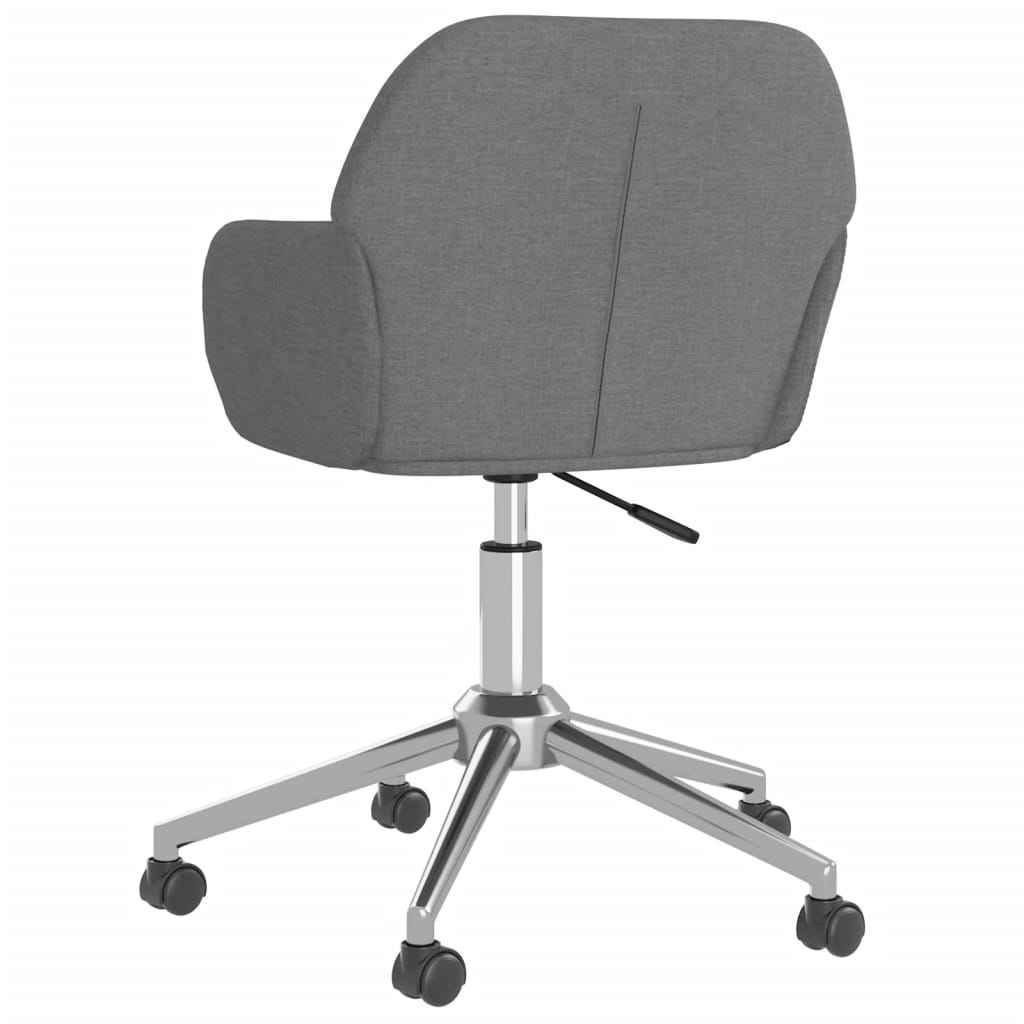 vidaXL Swivel Office Chair Home Office Desk Chair with Wheels and Arms Fabric-4