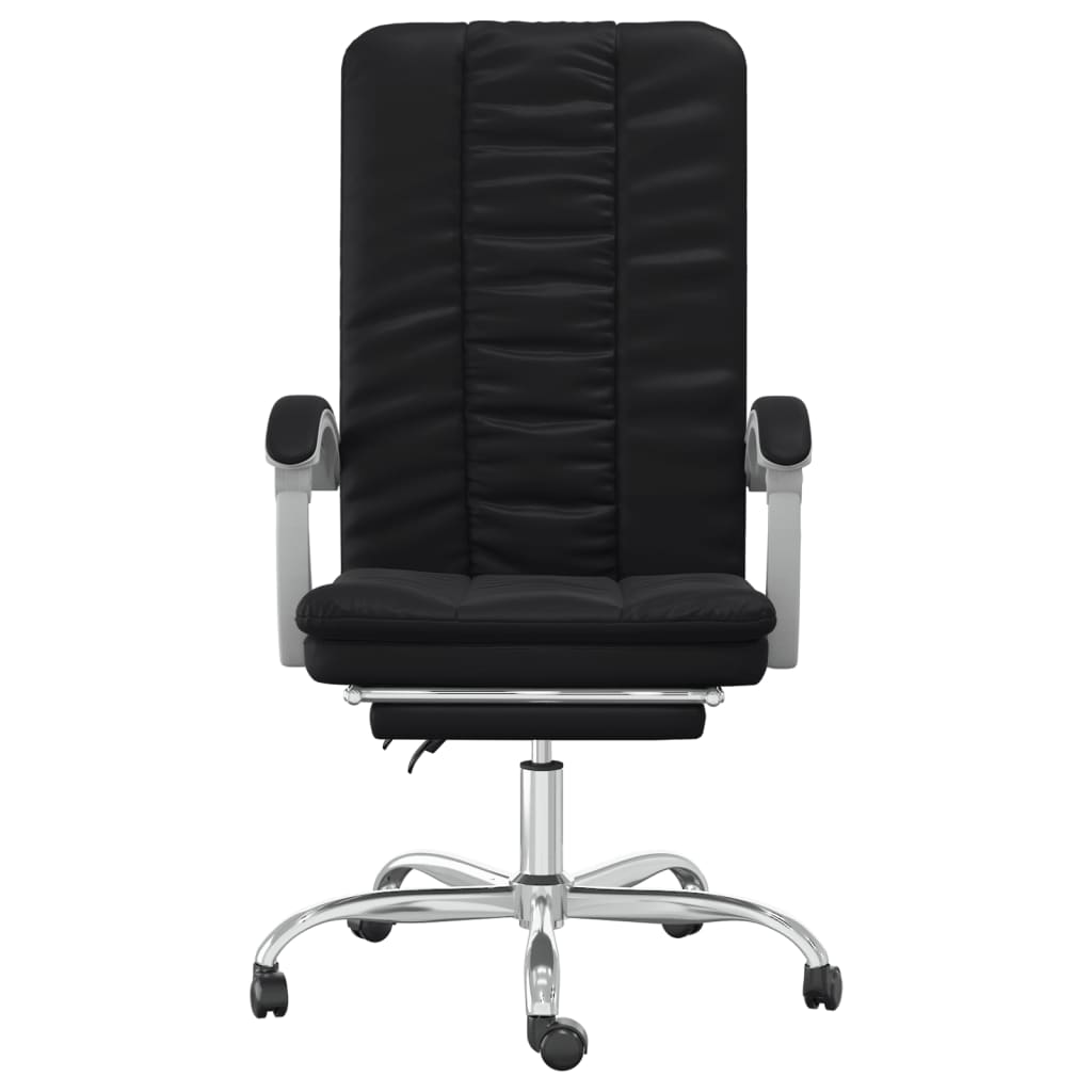 vidaXL Reclining Office Chair Black Faux Leather-3