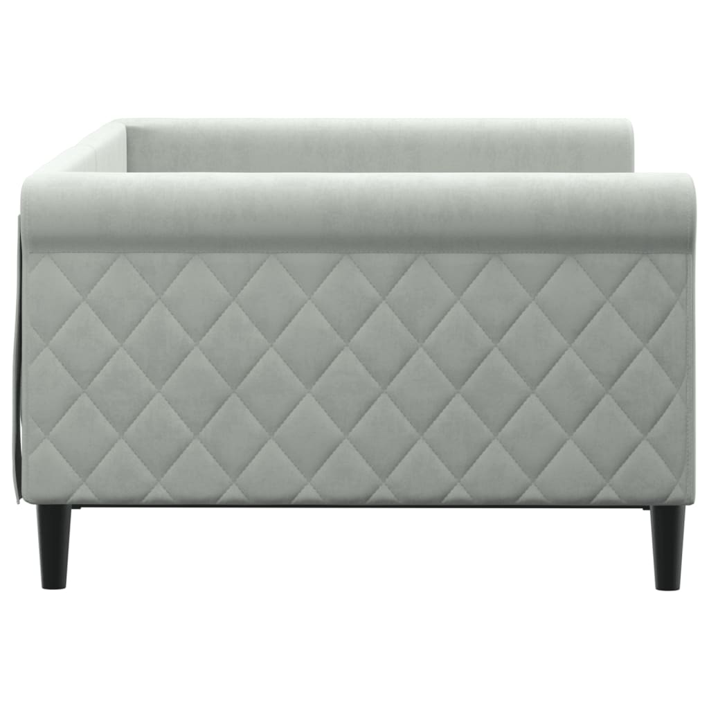 vidaXL Day Bed Light Gray 39.4"x74.8" Twin Velvet-2