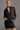 Black Zip up Collared Ribbed Patchwork Sweatshirt Dress with Pockets - Street Rider Apparel