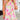 Pink Abstract Dress - Floral Ruffle Trim Flutter Sleeve Buttoned-0