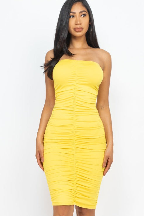 4-Way Ruched Tube Midi Dress (CAPELLA)-7