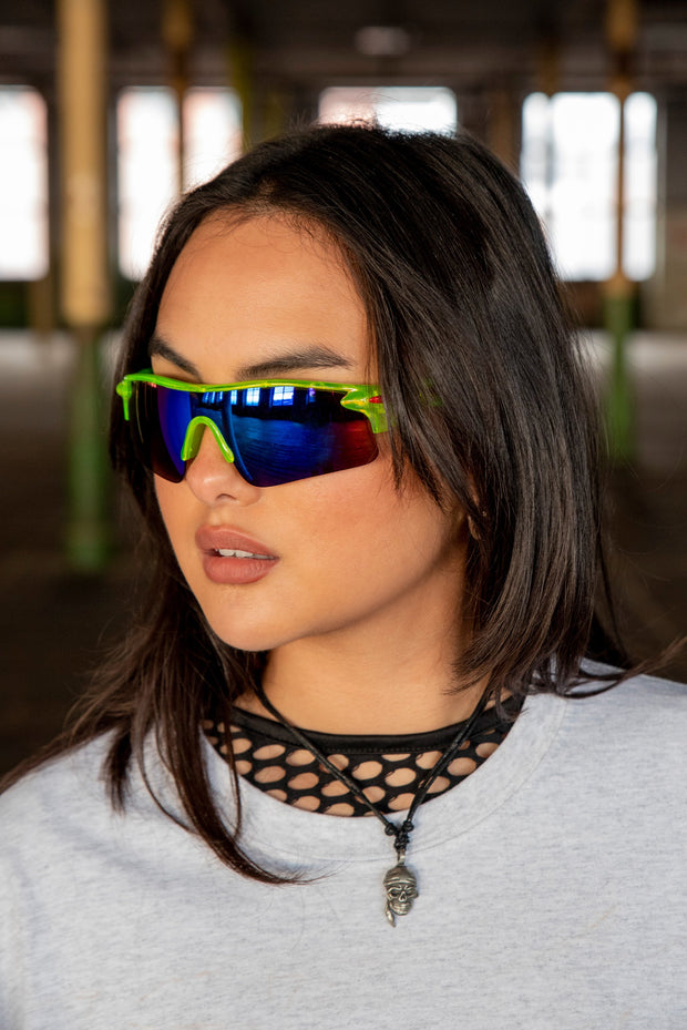 Sports Sunglasses in Neon Green with UV400 Protection-0
