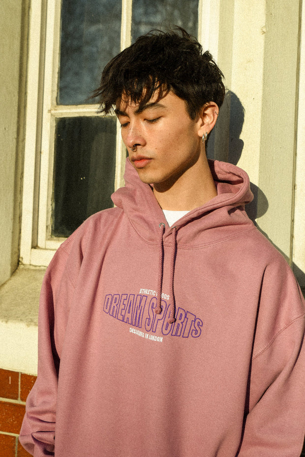 Hoodie in Dusty Purple with Dream Sports Embroidery-3