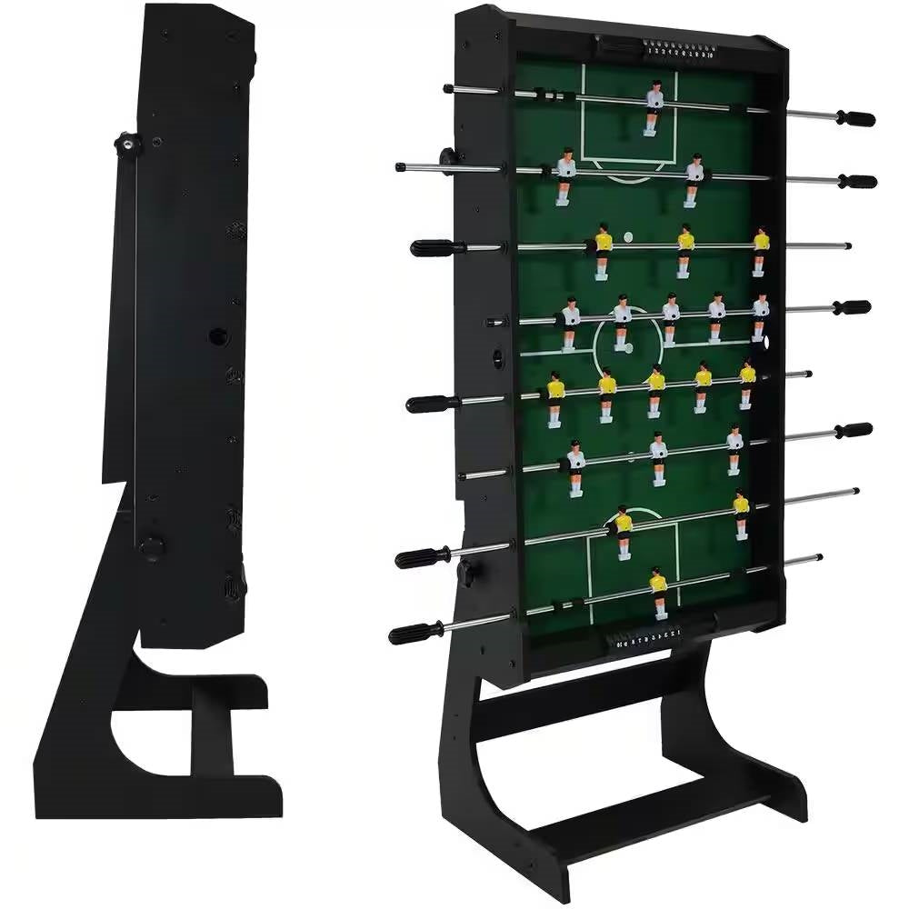 Black Foldable Space Saving 48-in. Foosball Table w/ Score Counters and 2 Balls-1