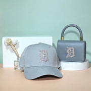 2021 rhinestone baseball cap hats and bag set designer purses and hats handbags set-15