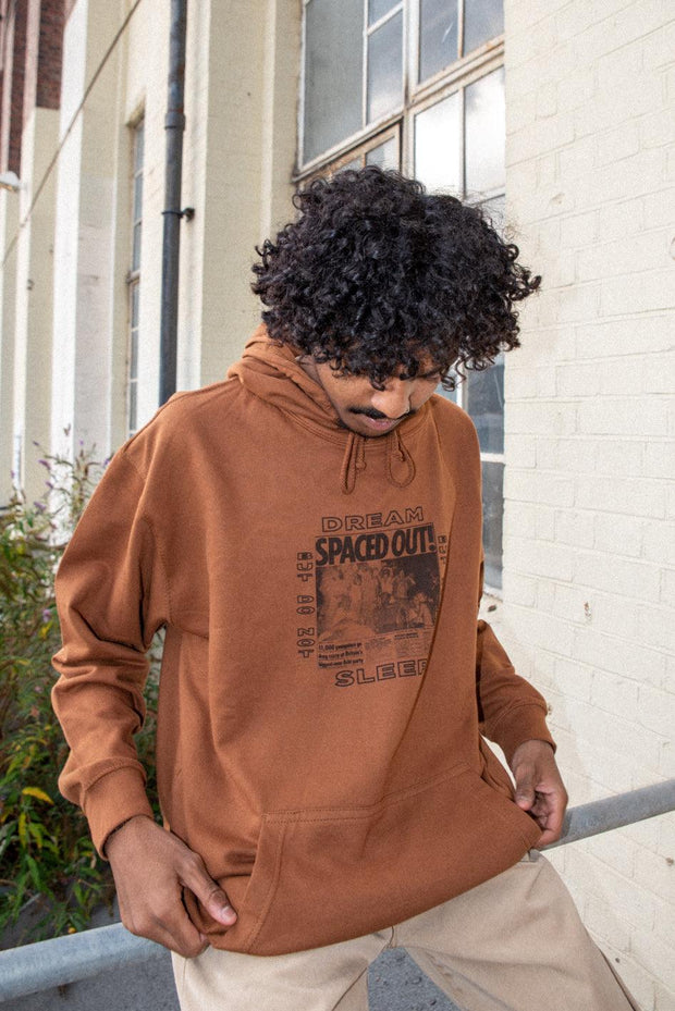 Hoodie in Caramel Toffee With Spaced Out! Print-3