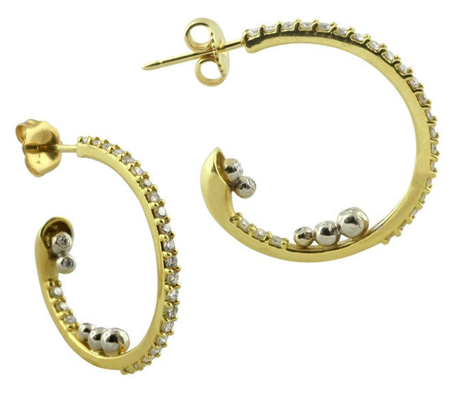 Abundance Hoop Earrings-14k Gold with Diamonds in an Abundant Overflow-5