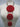 Triple Disc Necklace with Horn and Center Bead Metallic Red-0