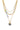 Cube Stone Pendant Layered Chain Pearl Necklace-0