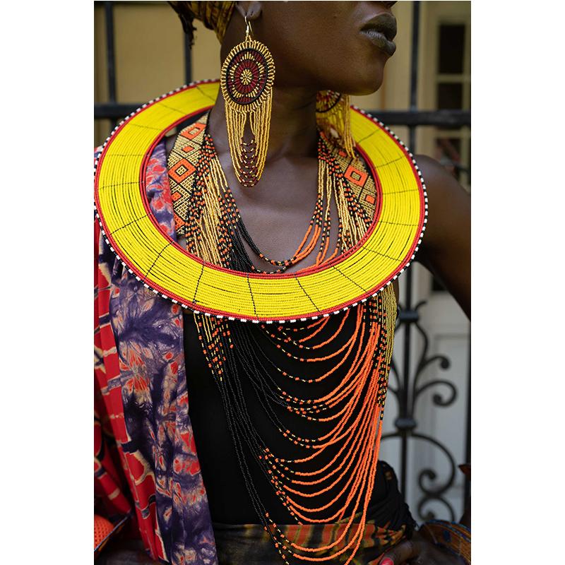 Yellow Maasai Collar 01 | Handmade in Tanzania-0