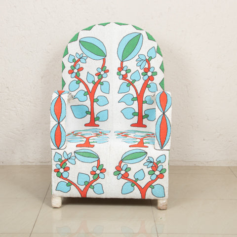 Yoruba Beaded Arm Chair Set of 2 | Light Blue-1