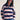 Navy Striped Knit Polo Sweater With Buttoned Collar