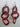 Maasai Square Three Tier Earrings 02 - Black & Red-0